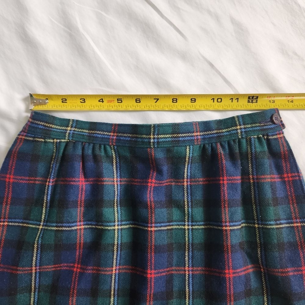 Vintage Pendleton Petite 100% Wool Plaid Pencil Midi Skirt Authentic Tartan - Picture 7 of 11